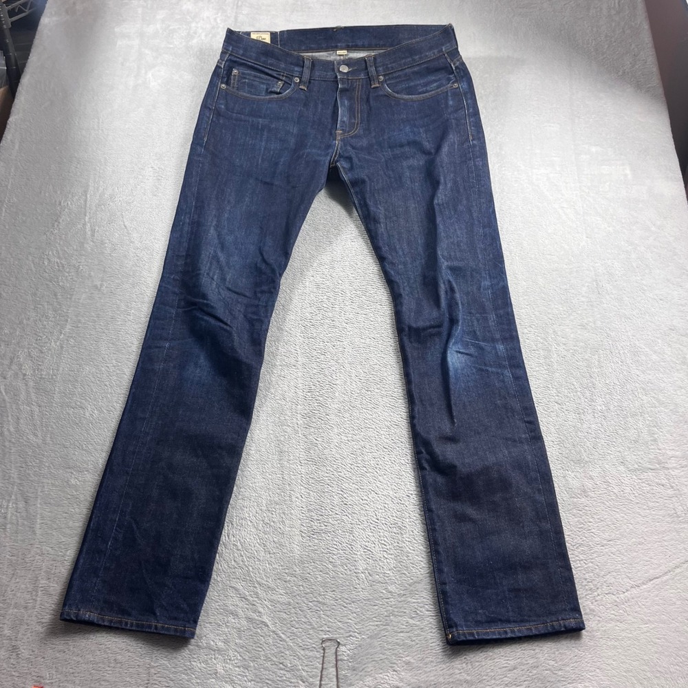 J.Crew 484 Slim Fit Jeans Mens 33x34 Dark Indigo Kaihara Japanese Denim